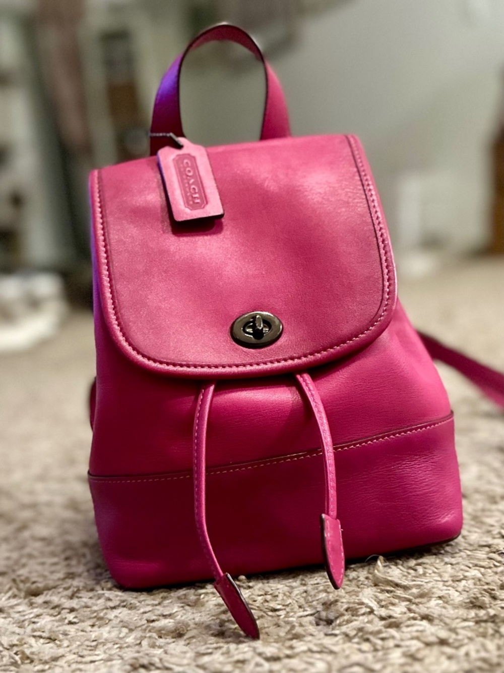 Coach Originals Turnlock Backpack Cerise Pink 3334